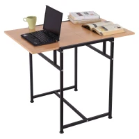 HOMCOM 36" Wood Top Folding Computer Table Home Office Desk Slide Folding Writing Desk - Black(m-1)
