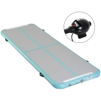 Soozier Gym Exercise Mat 16.5’ Air Track - Light Grey/Green(m-1)