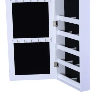HomCom 48" Wall-Mounted Mirrored Jewelry Cabinet - White(m-4)