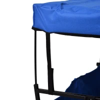 DURHAND Folding Push Pull Collapsible Wagon with Canopy and All-Terrain Wheels, Utility Rolling Cart Stroller for Beach and Shopping, Blue(m-10)