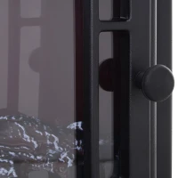 HOMCOM Freestanding Electric Fireplace Stove Space Heater Infrared Quartz LED  9.5" W 1500W Steel  Black(m-10)