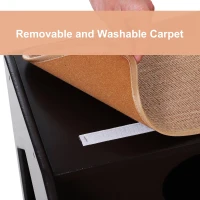 PawHut 2-Story Pet Mobility Safety Stairs with Ramp and Built-In House for Dogs and Cats  Wood(m-4)