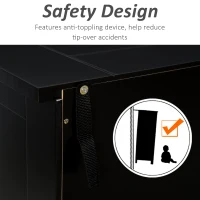 HOMCOM Buffet Storage Cabinet for Kitchen Entryway with 2 Cabinets and 3 Drawers, Adjustable Shelves, Black(m-6)