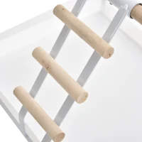 PawHut Portable Bird Play Perch Stand with Wooden Perch, Stainless Steel Feeding Bowls, & an Easy-Clean Tray, White(m-4)