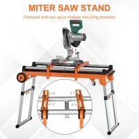 HOMCOM 5-in-1 Work Bench, Folding Work Table with Miter Saw Stand and Height Adjustable Legs, 440 lbs Capacity(m-5)