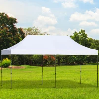 Outsunny 10' x 20' Pop Up Canopy Tent, Instant Sun Shelter, Tents for Parties, Height Adjustable, with Wheeled Carry Bag, for Outdoor, Garden, Patio, White(m-2)