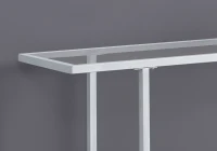 Monarch 42" Contemporary Tempered Glass Top 3-Tier Metal Framed Accent Console Table - Silver Finish(m-4)