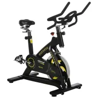 Soozier Stationary Fitness Exercise Bike with 40lbs Flywheel Cycling Cardio Workout  Belt Drive Racing Machine with Adjustable Resistance for Home Gym(m-1)