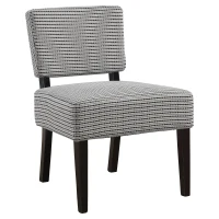 Monarch Contemporary Two-Tone Abstract Dot Pattern Accent Slipper Chair - Light Grey / Black(m-1)