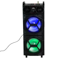 HomCom 37" 80 Watt Portable LED Wireless Bluetooth Compatible Dual Speaker Stereo with Wheels(m-2)
