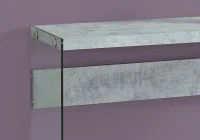 Monarch 44" Contemporary Tempered Glass Base Accent Hall Console Sofa Table - Grey Cement-Look Top Finish(m-4)
