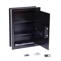 Open Box HomCom 19" x 14" x 4" Digital Wall Mounted Home Security Storage Safe - Black(m-2)