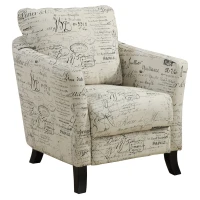 Monarch Elegant Plush Upholstered Linen Accent Club Chair - Vintage French Fabric(m-1)