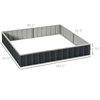 Outsunny Metal Raised Garden Bed No Bottom DIY Large Steel Planter Box w/ Gloves(m-3)