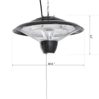 Outsunny 1500W Patio Gazebo Ceiling Mounted Patio Heater String Control with Light - Black(m-4)