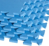 Soozier 216 sq ft Exercise Interlocking Protective Flooring - 24" x 24" x 3/8" Tiles - Blue(m-6)