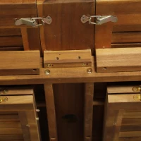 Outsunny Acacia Wood 9 Piece Extendable Oval Patio Dining Table Set(m-12)