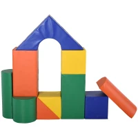 Soozier 11-Piece Indoor Lightweight Stackable Big Soft Phthalate-Free Foam Multicolor Blocks for Toddlers 1-3 Years Old(m-1)
