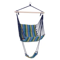 Outsunny Hanging Rope Hammock Swing Chair Seat - Blue / Yellow(m-1)