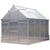 Outsunny 8' x 6' x 7' Polycarbonate Aluminum Framed Portable Walk-In Garden Greenhouse(m-1)