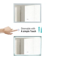 Open Box Kleankin 32" x 24" Aluminum Rectangular LED Illuminated Anti-Fog Bathroom Wall Mirror Stylish with Touch Bottons(m-4)