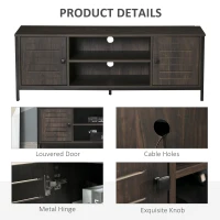 HOMCOM TV Stand for TVs up to 60", Industrial Entertainment Center Cabinet with Storage Shelves for Living Room or Bedroom, Dark Walnut(m-7)