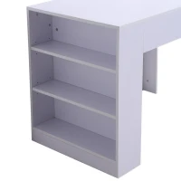 HomCom 40" Space Saving Modern Home Office Computer Desk Bookshelf Combo - White(m-9)