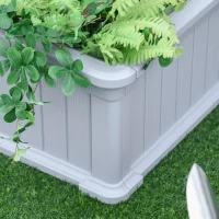 Outsunny 48" x 48" x 12" Raise Garden Bed Kit, Raised Planter Box, Above Ground Garden for Flowers, Herb, Vegetables with Easy Assembly, Gray(m-14)
