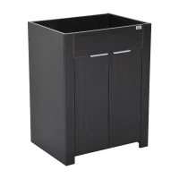 HomCom 24" Modern Full Size Ceramic Sink Vanity Storage Cabinet- Dark Coffee Woodgrain(m-6)