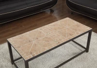 Monarch 42" Elegant Inset Mosaic Tile Top Hammered Brown Metal Frame Accent Coffee Table - Terracotta Finish(m-3)