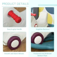 Qaba 2 in 1 Rocking Horse & Sliding Car for Indoor & Outdoor Use, Gray and Green(m-5)