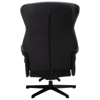 HOMCOM Fabric Recliner with Footrest - Modern Elegant Reclining with Sturdy Metal Base - Thick Padded Cushion - Dark Grey(m-13)