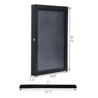 Open Box HomCom 32" x 24" Wooden Wall Mounted Jersey Memorabilia Shadow Box Display Case with Latch - Black(m-3)