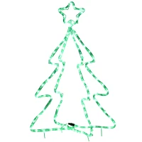 Outsunny 30" Outdoor LED Christmas Tree Rope Lights, LED Outdoor Christmas Decoration with Ground Stakes, Green(m-1)
