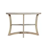 Moarch 47" Half Moon Shape 2-Tier Wood Grain-Look Accent Console Table - Dark Taupe Finish(m-1)
