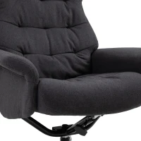 HOMCOM Fabric Recliner with Footrest - Modern Elegant Reclining with Sturdy Metal Base - Thick Padded Cushion - Dark Grey(m-19)