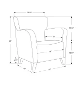 Monarch Europa Brushed Velvet Wing Back Accent Chair - Black(m-4)