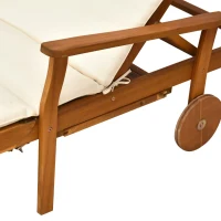 Outsunny Reclining Relaxing Chaise Lounge Chair with 4-Level Adjustable Backrest & Convenient Pull-Out Side Tray(m-12)