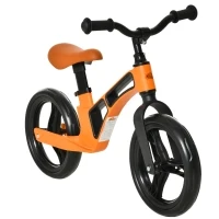 Qaba Kids Balance Bike Lightweight Toddler Bike with Adjustable Seat and Handlebar, No Pedal Magnesium Alloy Bicycle with Footrest for 2-5 Years Orange(m-1)