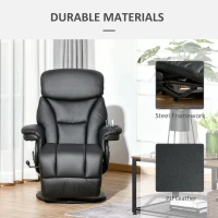 HOMCOM Manual Recliner, Swivel Lounge Armchair with Side Pocket, Footrest and Cup Holder for Living Room, Black(m-5)
