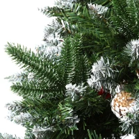 HOMCOM 7ft Artificial Pine Tree Holiday Home Christmas Decoration with Removable Branches, Pinecone - Red Berries(m-16)