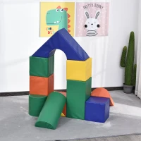 Soozier 11-Piece Indoor Lightweight Stackable Big Soft Phthalate-Free Foam Multicolor Blocks for Toddlers 1-3 Years Old(m-4)