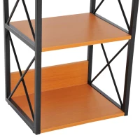 HomCom 3 Tier Wood X-Frame End Table - Black(m-11)