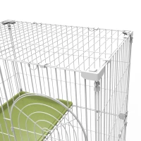 PawHut 70" 3-Level  Steel Wire Vertical Cat Condo Pet Cage - White/ Green(m-5)