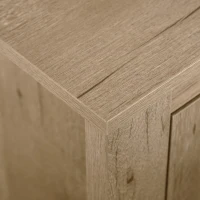 HOMCOM Rustic Farmhouse Sideboard, Accent Buffet Cabinet with Double Barn Doors and Fixed Shelf, Oak Finish(m-13)