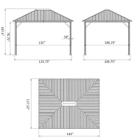 Outsunny 10' x 12' Hardtop Gazebo with Curtains and Netting, Permanent Pavilion Metal Roof Gazebo Canopy with Aluminum Frame and Top Hook, for Garden, Patio, Deck, Backyard, Brown(m-3)