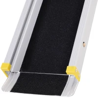 HOMCOM 6-8ft Aluminum Foldable Wheelchair Ramp Scooter Mobility Easy Access Carrier with Sturdy Telescoping Design(m-10)