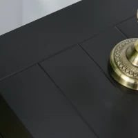 HOMCOM Buffet Storage Cabinet for Kitchen Entryway with 2 Cabinets and 3 Drawers, Adjustable Shelves, Black(m-10)