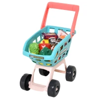 Qaba Kids Supermarket with Shopping Cart Play Set Toys with Working Scanner & Credit Card Reader for 3 to 6 Years - Green(m-15)