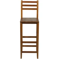 HomCom 2 Piece 28" Tall Classic Bar Height Acacia Wood Slat Back Pub Chair(m-6)